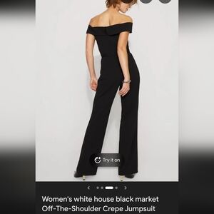 White House Black Market Off-Shoulder Black Jumpsuit